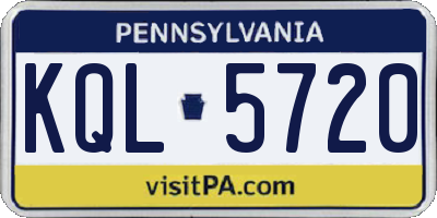PA license plate KQL5720