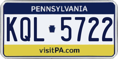 PA license plate KQL5722