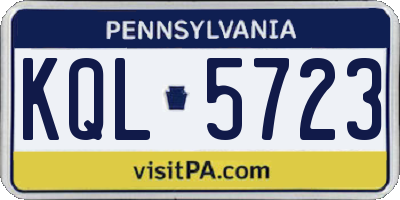 PA license plate KQL5723