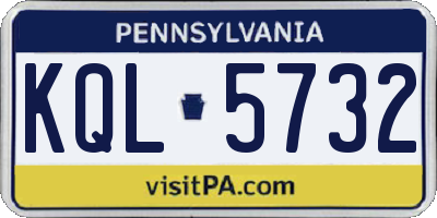 PA license plate KQL5732