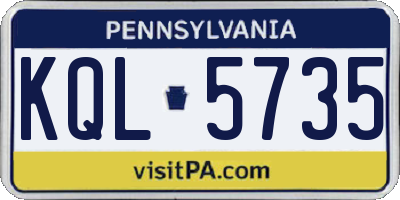 PA license plate KQL5735