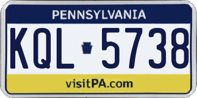 PA license plate KQL5738