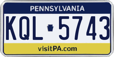 PA license plate KQL5743