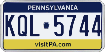 PA license plate KQL5744