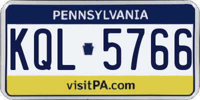 PA license plate KQL5766