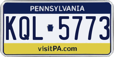 PA license plate KQL5773