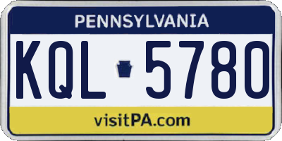 PA license plate KQL5780