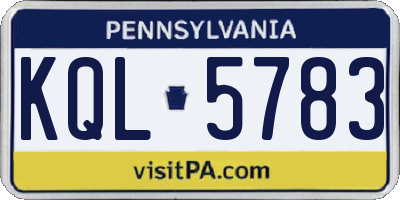 PA license plate KQL5783