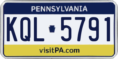 PA license plate KQL5791