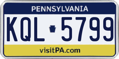 PA license plate KQL5799