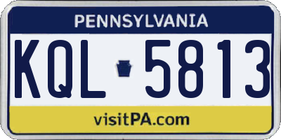 PA license plate KQL5813