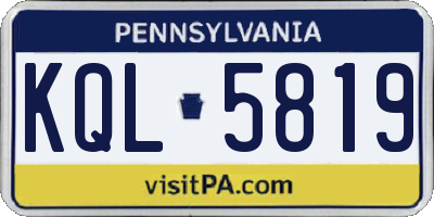 PA license plate KQL5819
