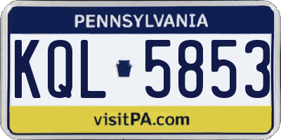 PA license plate KQL5853
