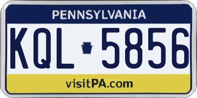 PA license plate KQL5856
