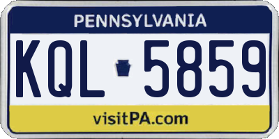PA license plate KQL5859