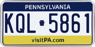PA license plate KQL5861