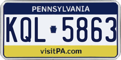 PA license plate KQL5863