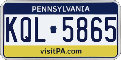 PA license plate KQL5865