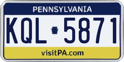PA license plate KQL5871