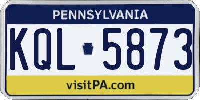 PA license plate KQL5873