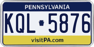 PA license plate KQL5876