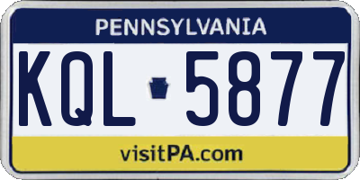 PA license plate KQL5877