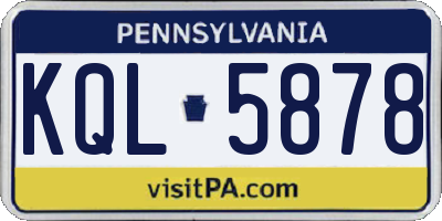 PA license plate KQL5878