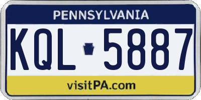 PA license plate KQL5887