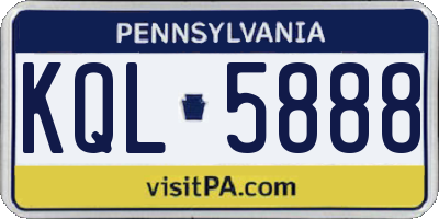 PA license plate KQL5888