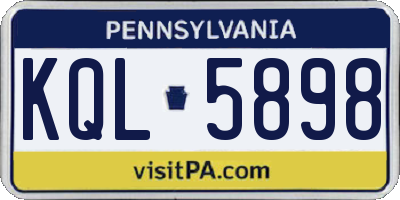PA license plate KQL5898