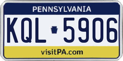 PA license plate KQL5906