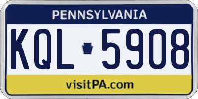 PA license plate KQL5908