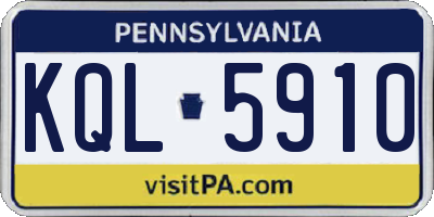 PA license plate KQL5910