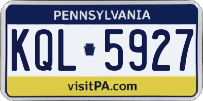 PA license plate KQL5927