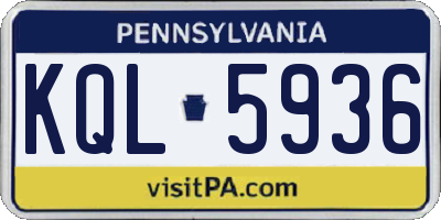 PA license plate KQL5936