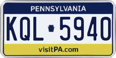 PA license plate KQL5940