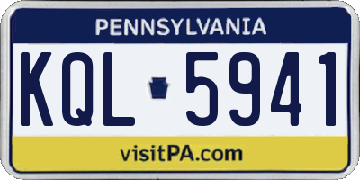 PA license plate KQL5941