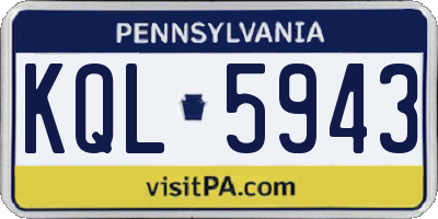 PA license plate KQL5943