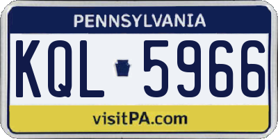 PA license plate KQL5966