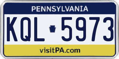 PA license plate KQL5973