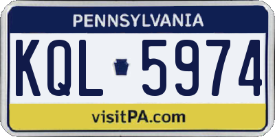 PA license plate KQL5974