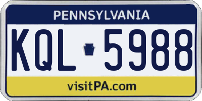 PA license plate KQL5988