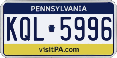 PA license plate KQL5996