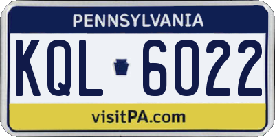 PA license plate KQL6022