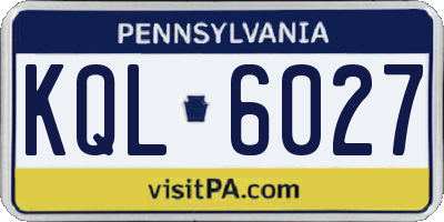 PA license plate KQL6027