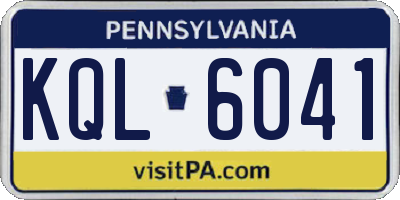 PA license plate KQL6041