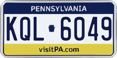 PA license plate KQL6049