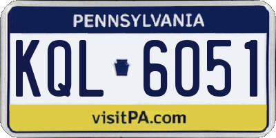 PA license plate KQL6051