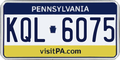 PA license plate KQL6075