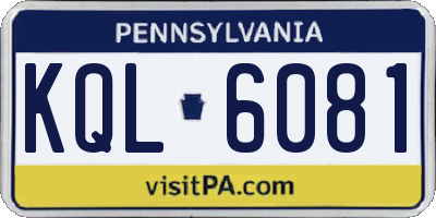 PA license plate KQL6081